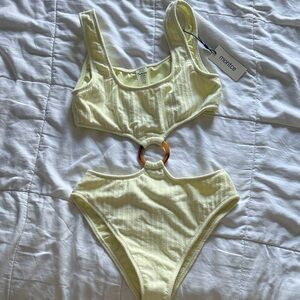 Montce Light Yellow Cutout Swimsuit